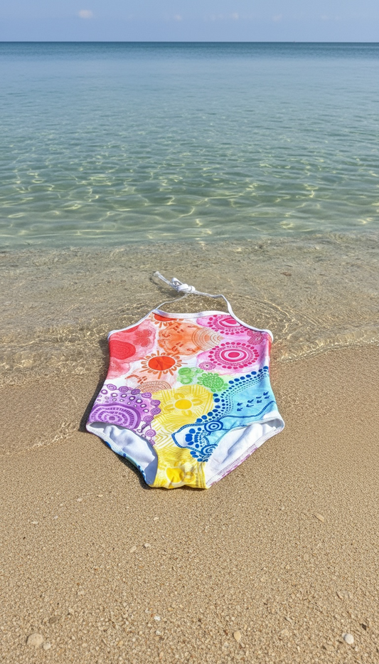 Yuluwirri (rainbow) Girls swimwear