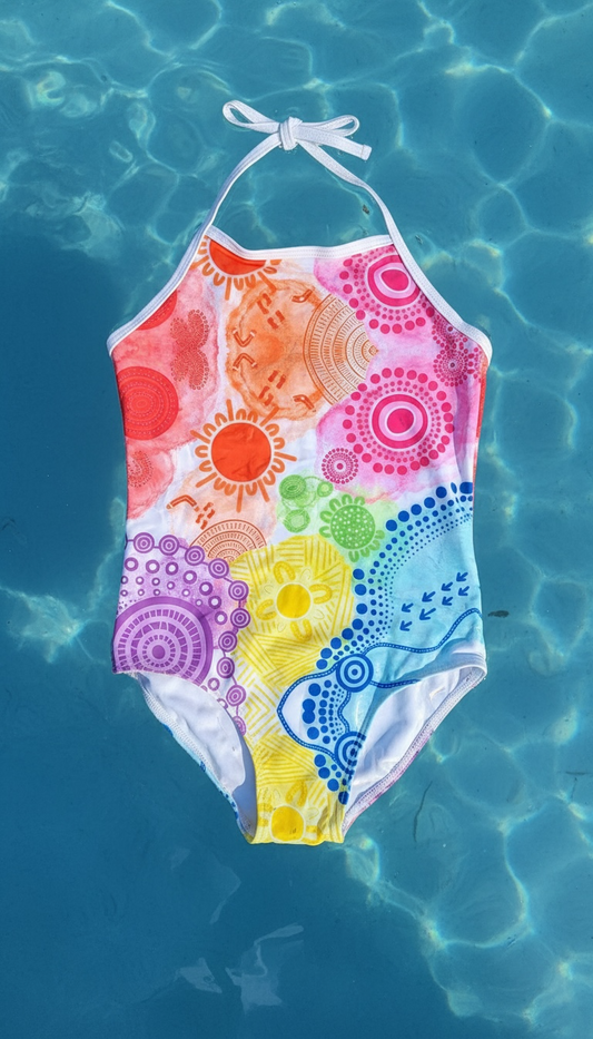 Yuluwirri (rainbow) Girls swimwear