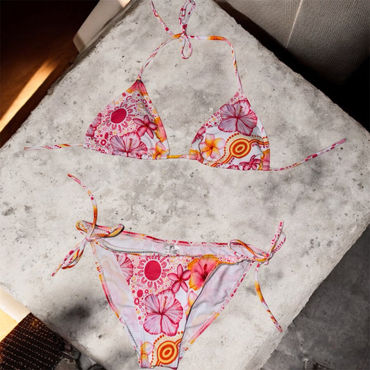 Pink flowers swimwear