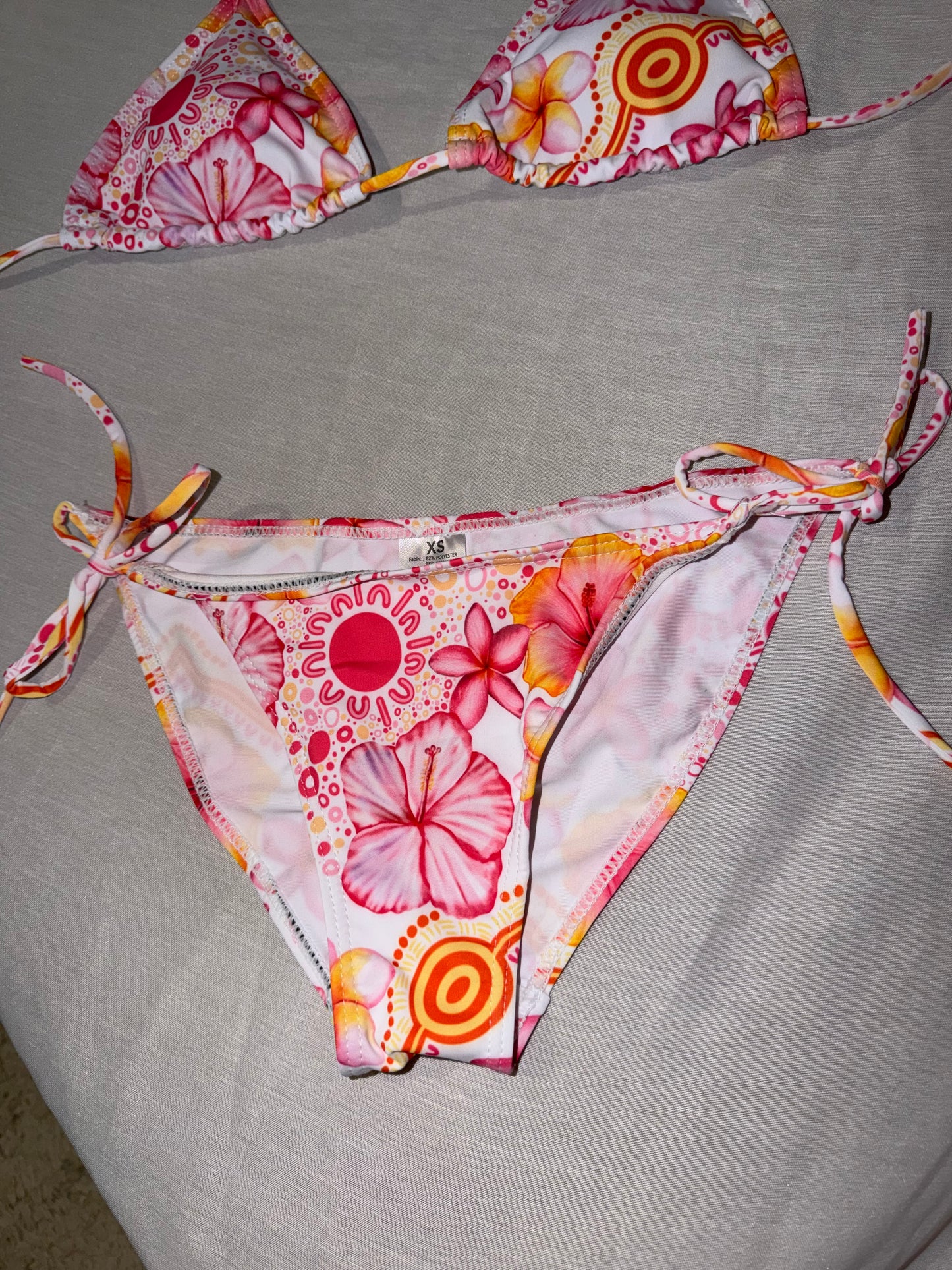 Pink flowers swimwear