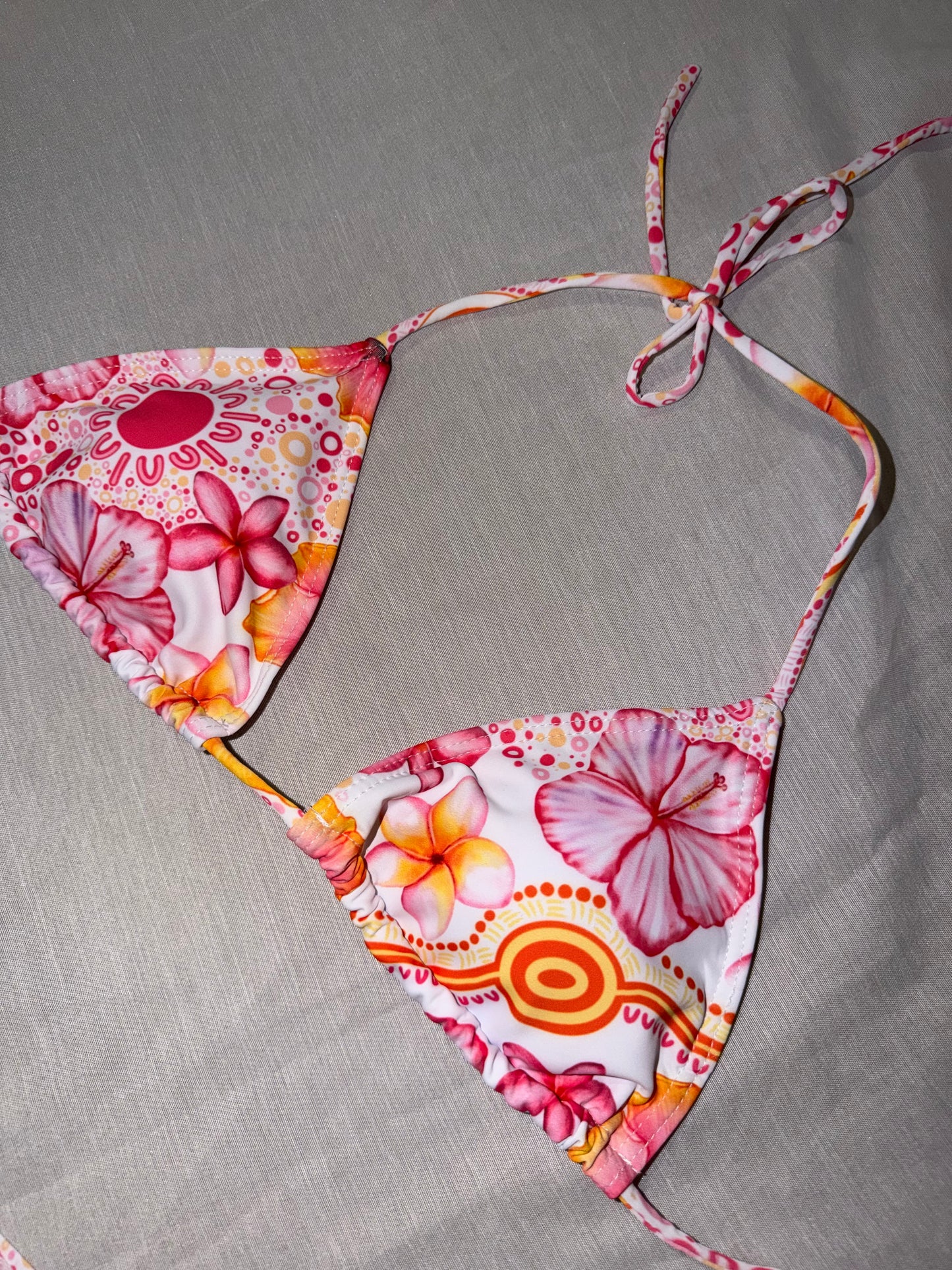 Pink flowers swimwear