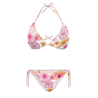 Pink flowers swimwear